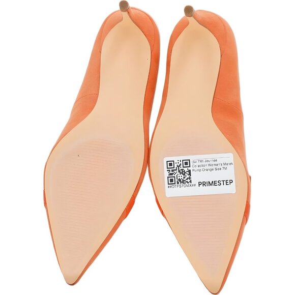 Journee Collection Marek Orange Pointed Toe Ruffle Vamp Pumps Women's US 7M - Picture 6 of 6